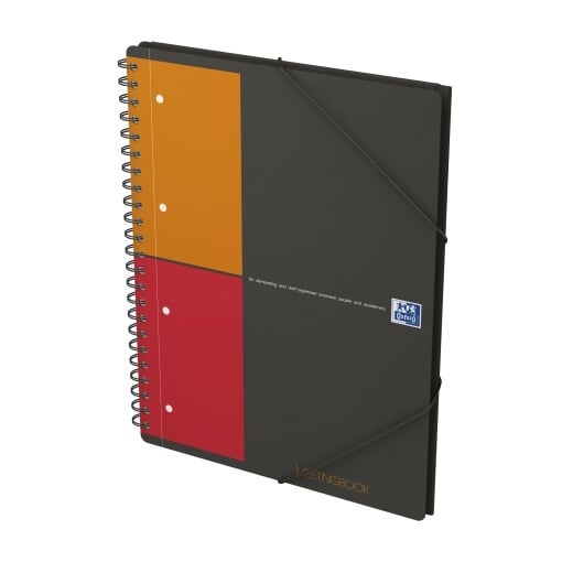 Agendă Oxford Internațional Meeting Book, A4+ 80 file, hârtie Optik 90g/mp, spiră dublă, scribzee, pătrățele, culoare portocaliu (Copy 1) - 1 | YEO