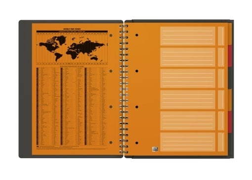 Agendă Oxford Internațional Organiser Book, A4+ 80 file, hârtie Optik 90g/mp, spiră dublă, scribzee, pătrățele, culoare gri - 3 | YEO