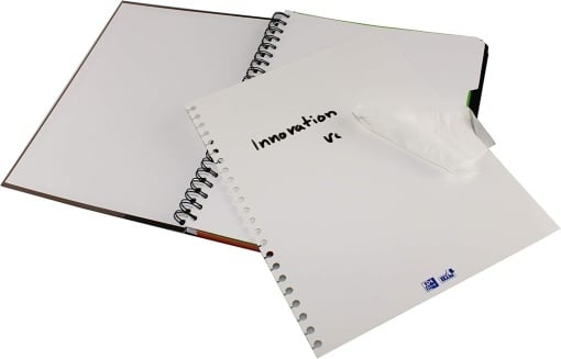 Agendă Oxford Touch Project Book, A4+ 120 file, hârtie Optik 90g/mp, spiră dublă, scribzee, whiteboard și separatoare repozitionabile, bordo - 1 | YEO