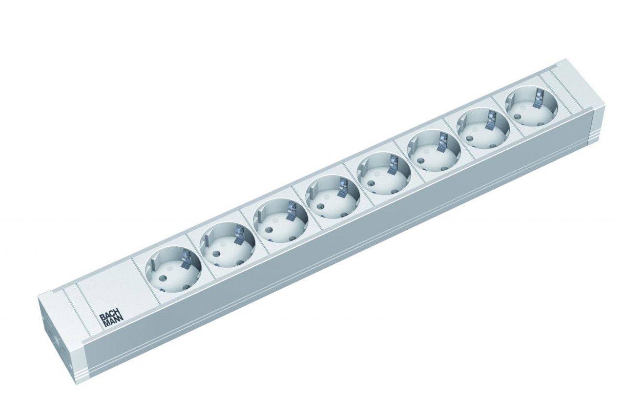 Bachmann IT PDU 8 x prize Schuko, in Schuko, 1U, impamantare, fara intrerupator, 2 metri, RAL 7035,