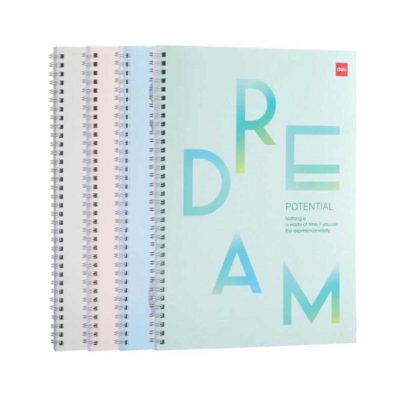 Caiet cu spiră Deli, A4, 60 file, dictando, 70 g/mp, copertă carton