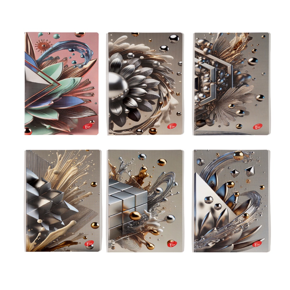 Caiet Design 3D arts, A5, 48 file, hârtie 80gr./mp, copertă carton 300gsm, dictando