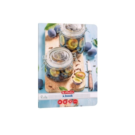 Caiet Herlitz motiv Healthy Snack, A4, 60 file, hârtie 70g/Mp Fsc Mix, colțuri rotunjite, pătrățele - 2 | YEO