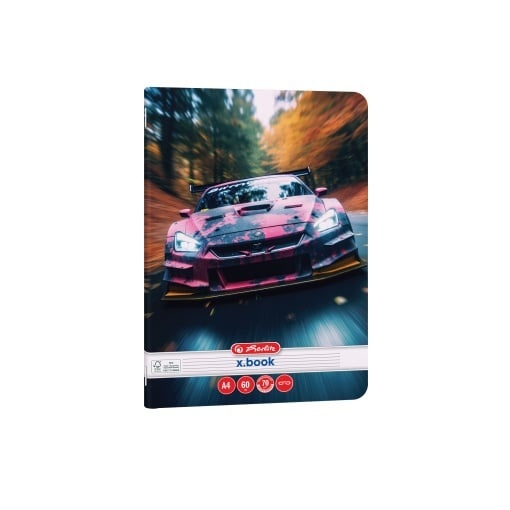 Caiet Herlitz motiv Race cars, A4, 60 file, hârtie 70g/Mp Fsc Mix, colțuri rotunjite, dictando - 2 | YEO