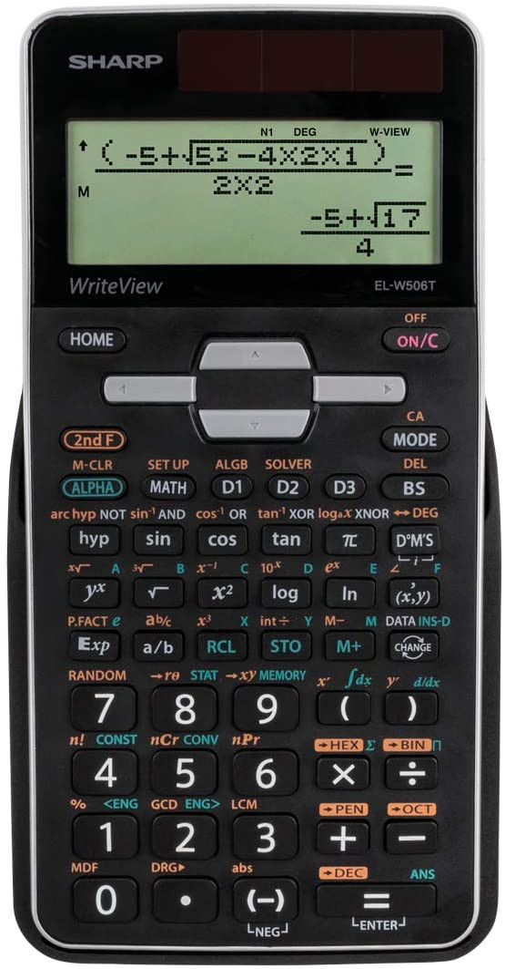 Calculator stiintific, 16 digits, 640 functii, 161x80x15 mm, dual power, SHARP EL-W506TBSL - argint