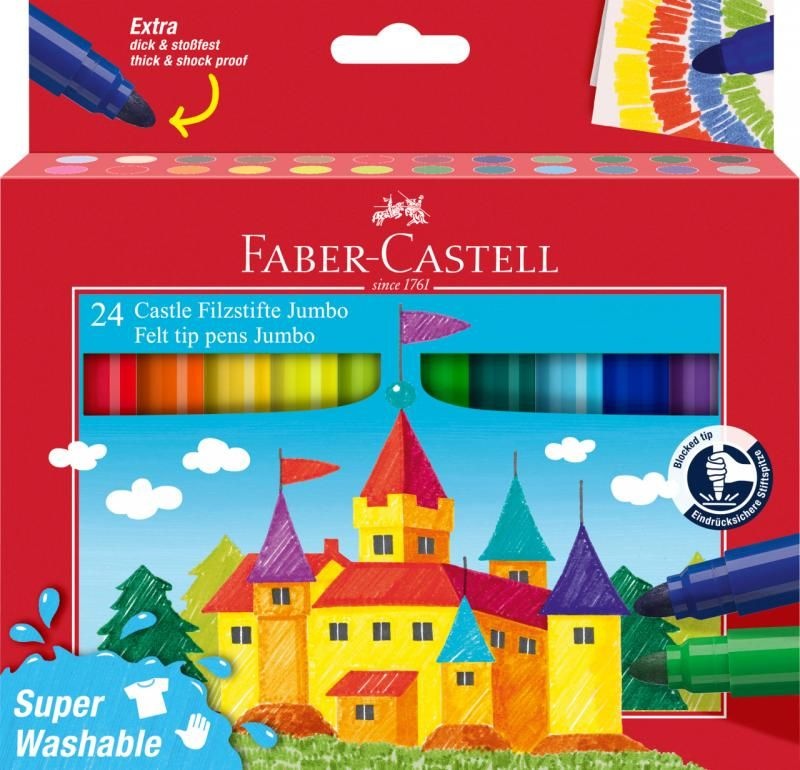 Carioca 24 culori Jumbo Superwashable Faber-Castell