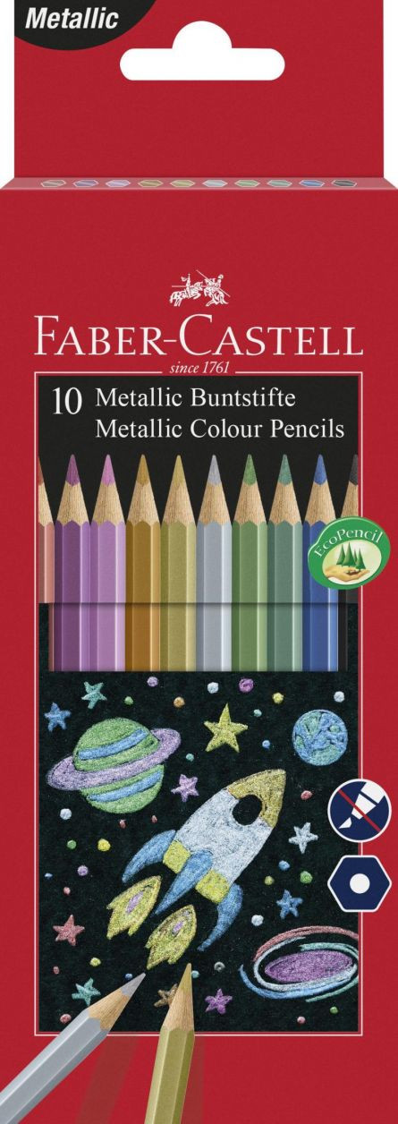 CREIOANE COLORATE METALIZATE 10 CULORI FABER-CASTELL