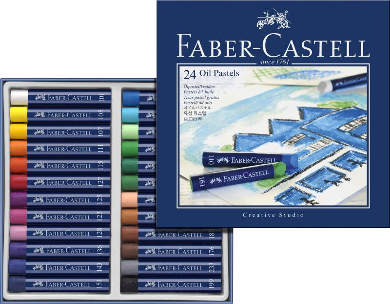 Creioane ulei pastel Faber-Castell, 24 culori