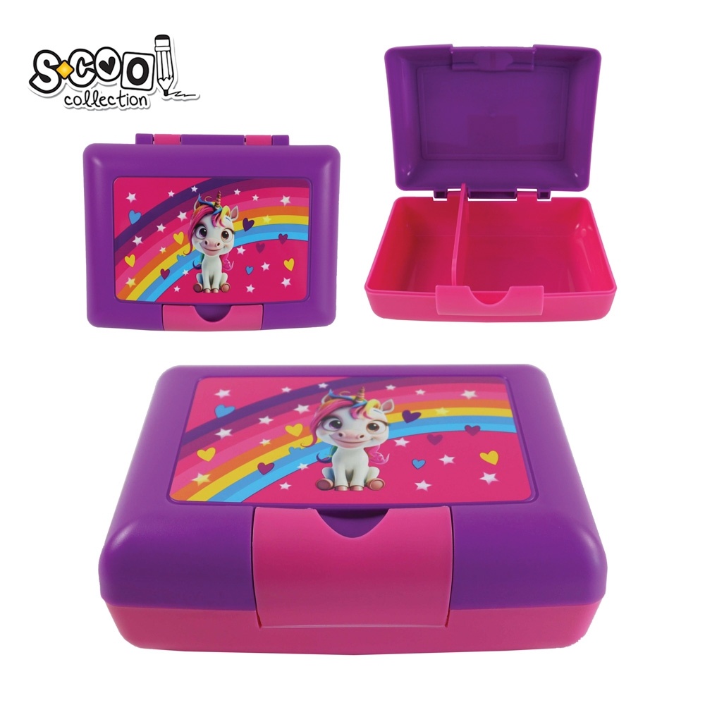 Cutie sandwich compartimentată, S-COOL Unicorn, 900ml, 17.5x13x6 cm