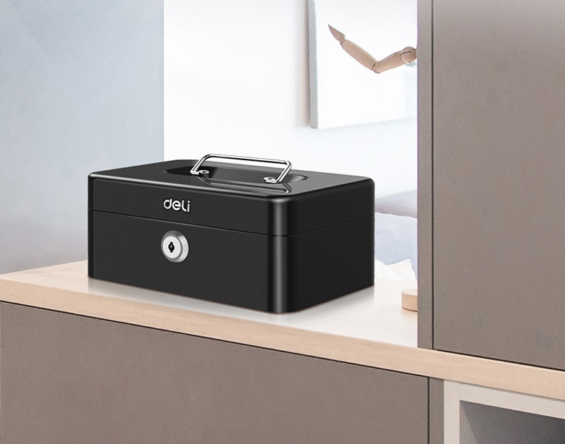 Cutie valori metal, 9x20x16 cm, Deli - 3 | YEO