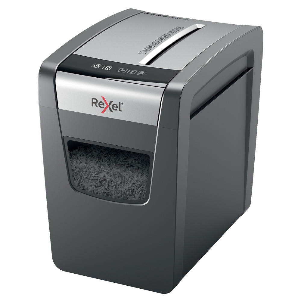 Distrugator documente REXEL MOMENTUM subtire X410-SL, 10 coli, P4, cross-cut (confeti) - 1 | YEO