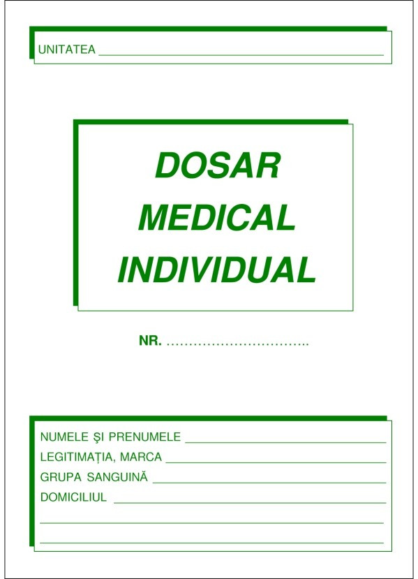 Dosar medical individual A5, 20 file/carnet, 50 carnete/colet RQ
