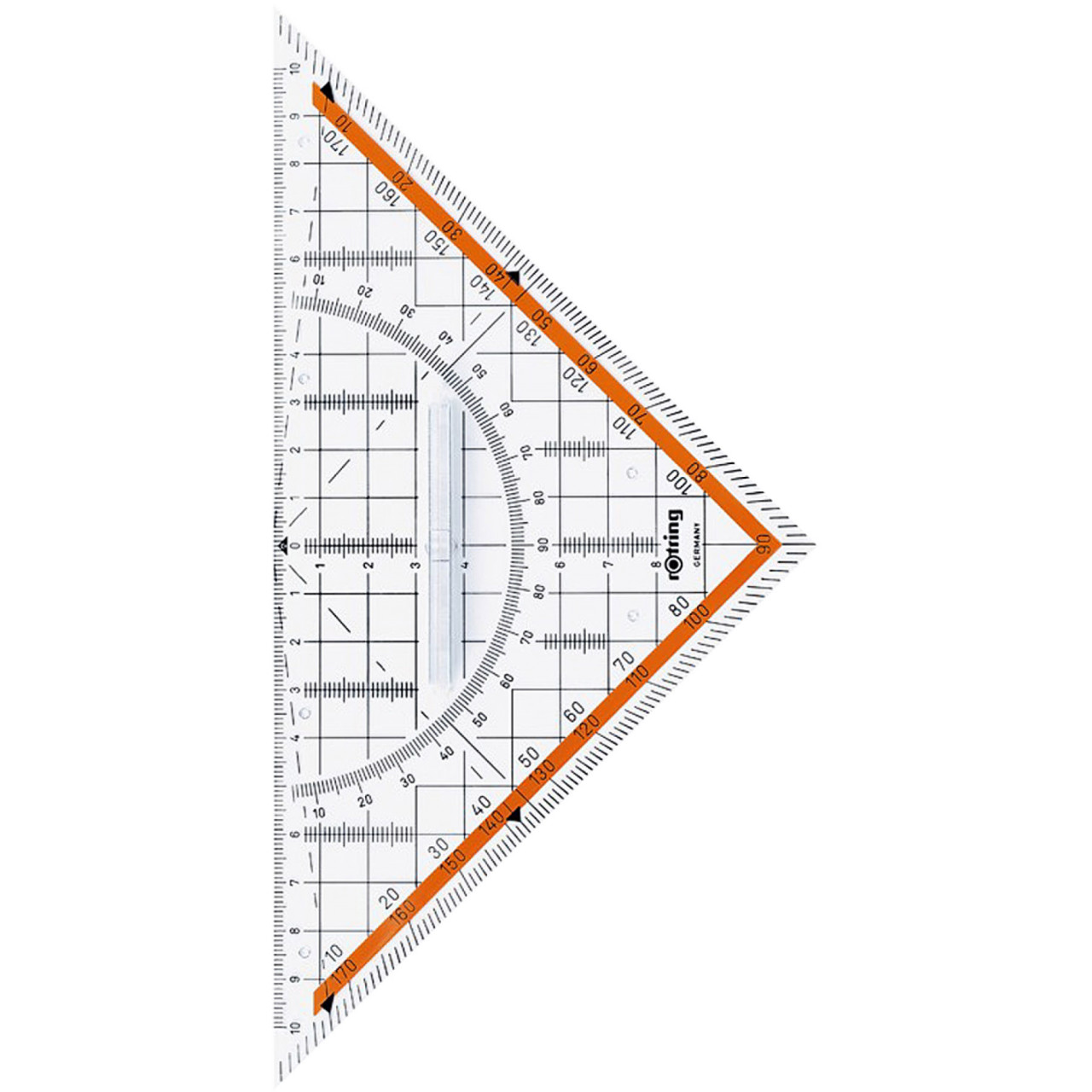 Echer 45° Rotring Geometry 20/23 cm cu Raportor si Maner