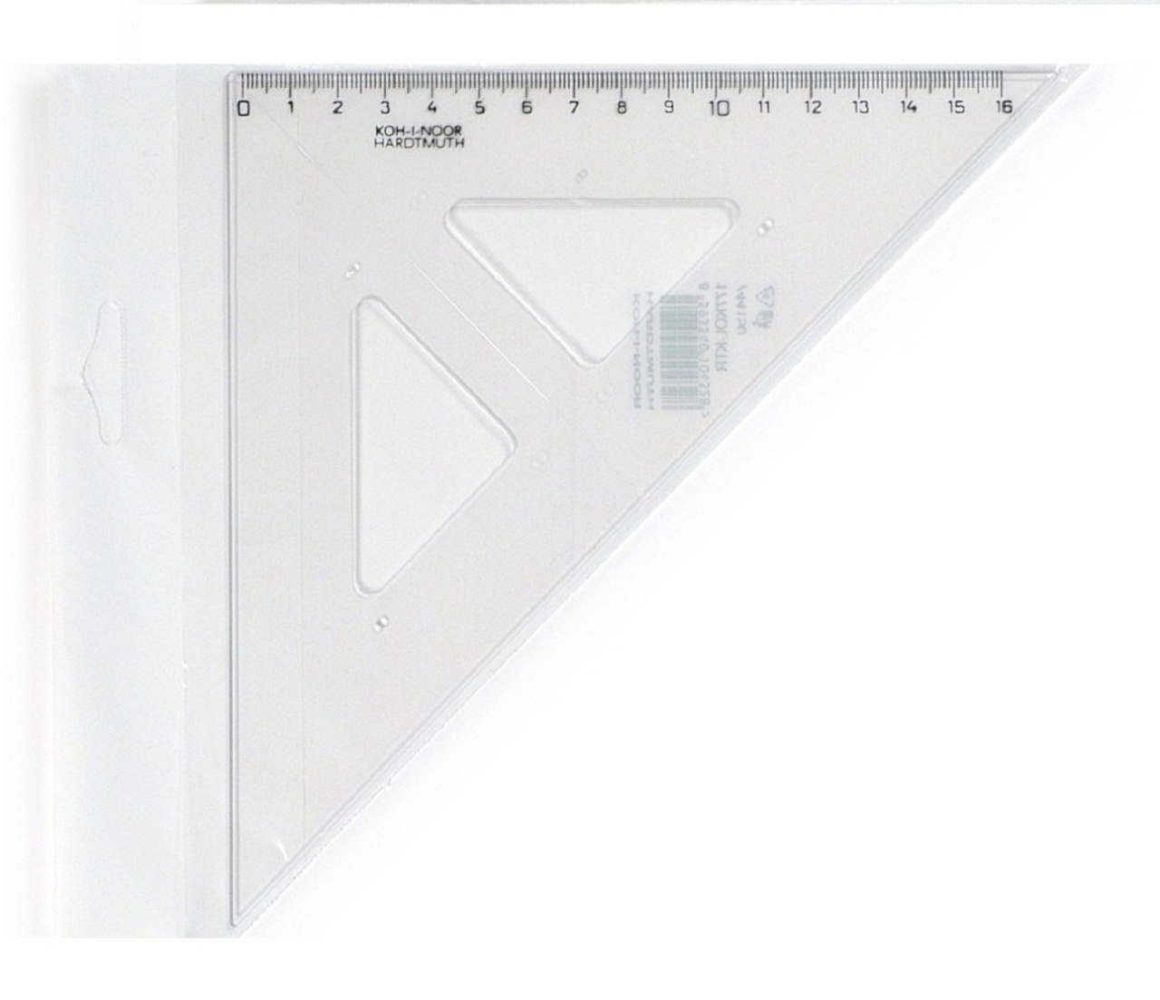Echer plastic 45º / 17,7 cm cu linie mediana Koh-I-Noor