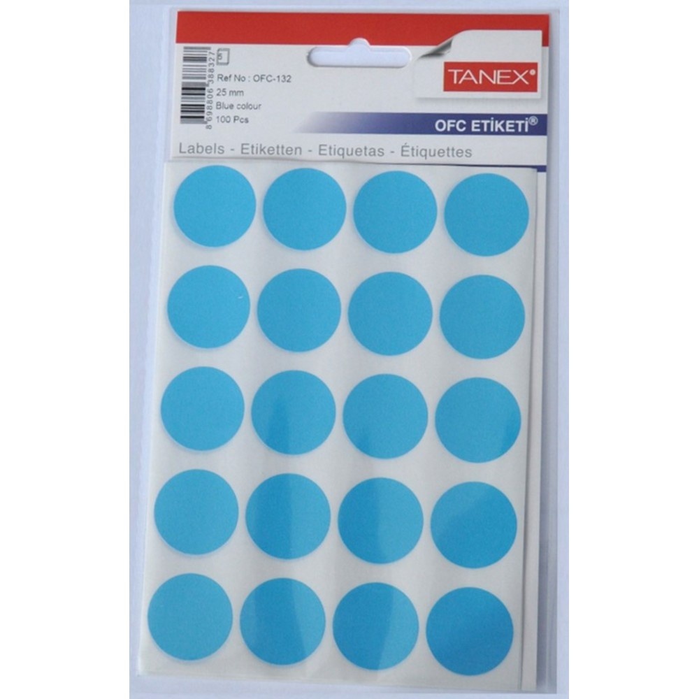 Etichete autoadezive color Tanex, D25 mm, 100 buc/set - 1 | YEO