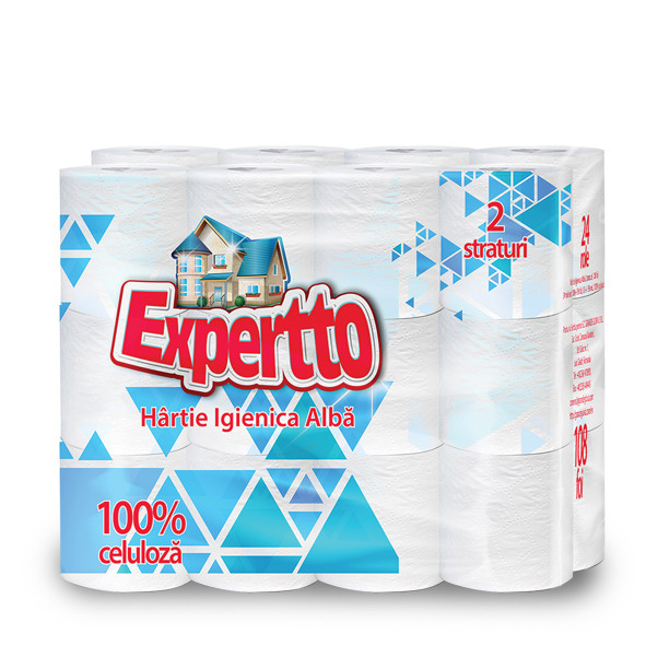 Hârtie igienică parfumată, 2 straturi, 24 role/ set, Expertto
