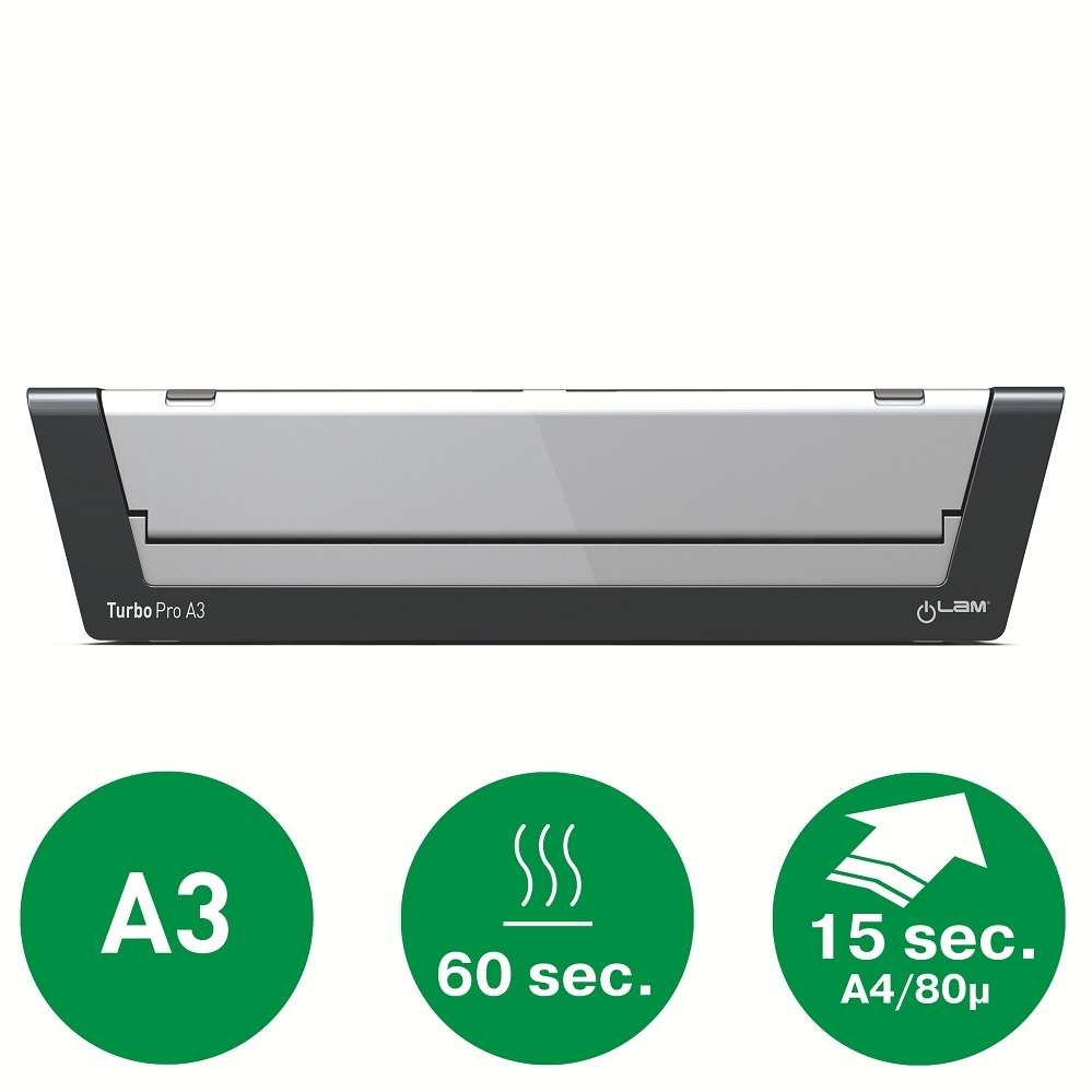 Laminator A3 LEITZ iLAMTouch Turbo Pro, kit folii laminare inclus, argintiu