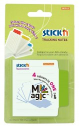 Magic tracking notes 70 x 70 mm, 4 x 25 file printate/set, Stick