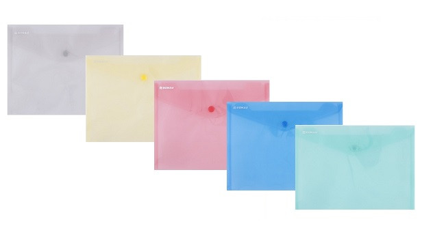 Mapa plastic cu capsa Donau A5 landscape set 10 buc 180 microni