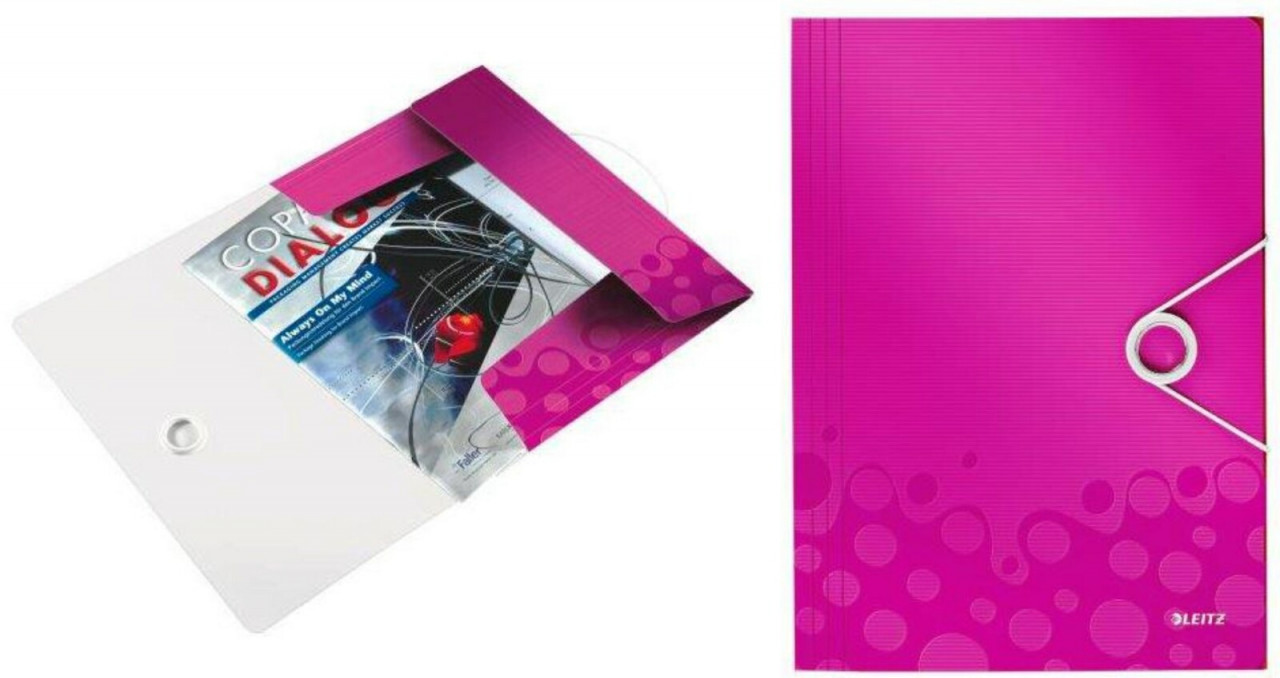 Mapa plastic cu elastic Leitz WOW A4 150 coli culori vibrante - 1 | YEO