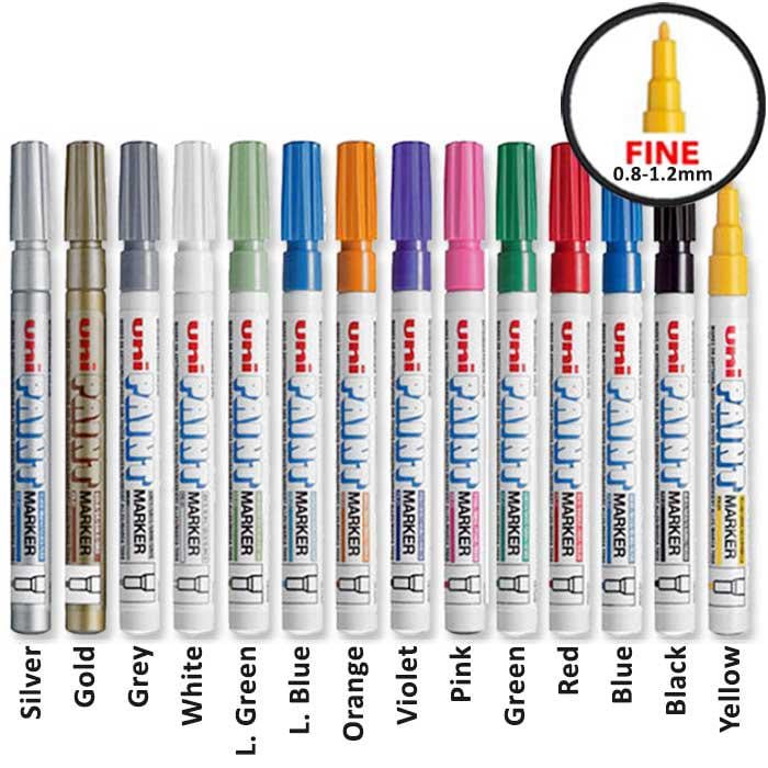 Marker cu vopsea UNI PX-21, 0.8-1.2 mm, diverse culori