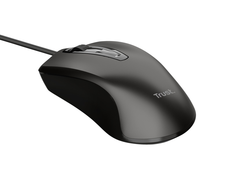 Mouse Trust cu fir optic, negru - 3 | YEO
