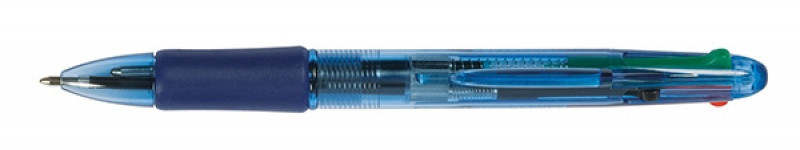 Pix cu 4 culori Q-Connect - (N,A,R,V), vârf 1.0 mm, rubber grip