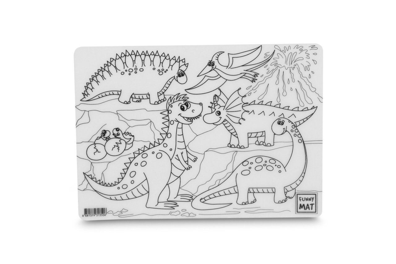 Planșă Funny Mat – Dinozauri + cadou set instrumente de colora