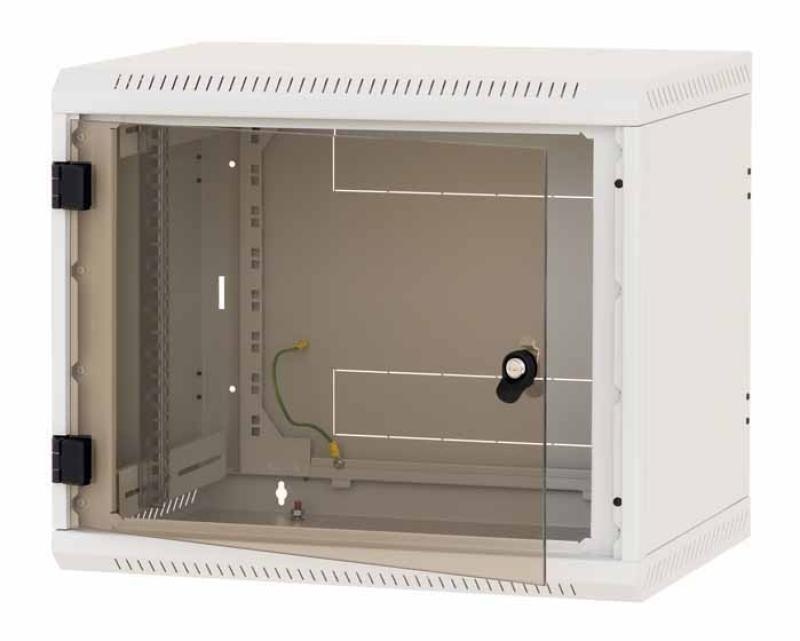 Rack de perete Triton sectiune simpla 4U 400mm adancime usa sticla panouri laterale fixe sectiuni, sectiuni - 1 | YEO