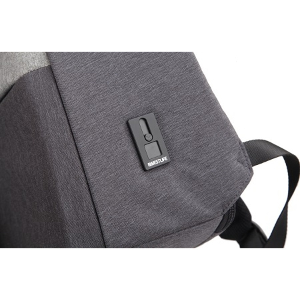 Rucsac Bestlife Travel Safe - gri/gri inchis - laptop 16 inch, charge pentru USB si TypeC conectori - 3 | YEO