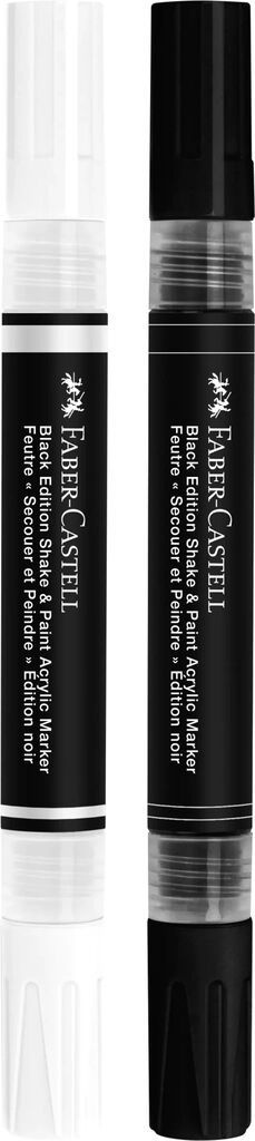 Set 2 markere acrilice Faber-castell Shake&paint. alb-negru - 1 | YEO