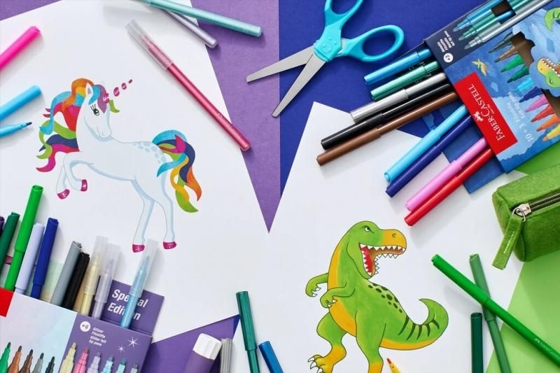 Set carioci Faber-castell, 18+6 culori, dinozauri - 3 | YEO