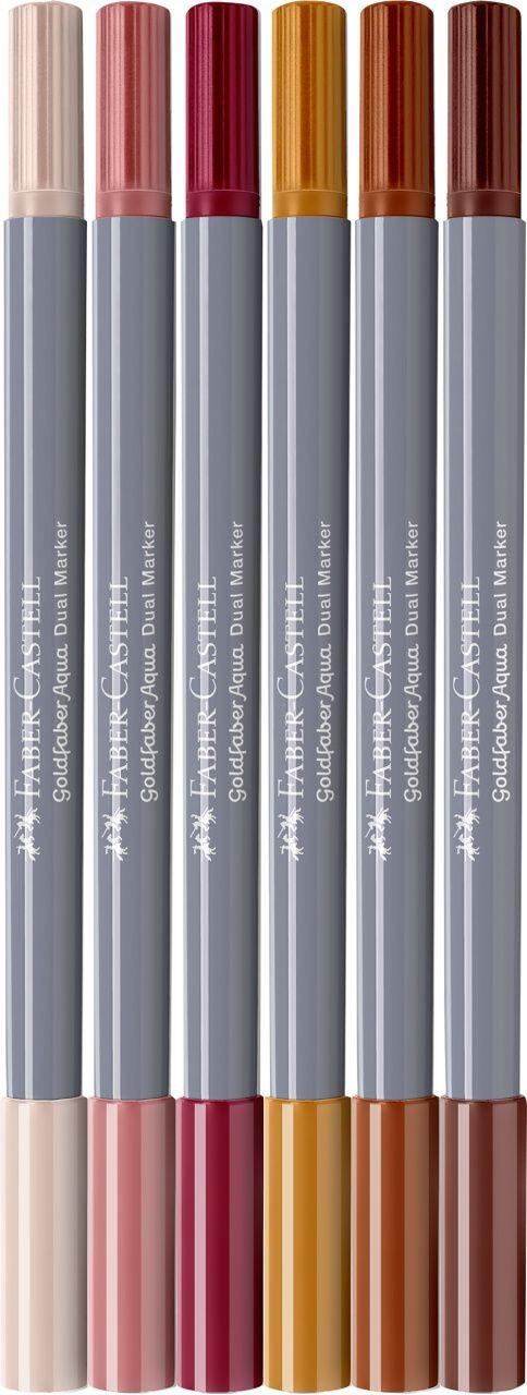 Set markere solubile 2 capete Faber-castell boho goldfaber, 6 buc/set - 1 | YEO