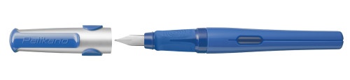 Stilou Pelikano, penița F, grip ergonomic, pentru dreptaci, 1 patron mare albastru inclus, culoare albastru, în cutie de carton - 2 | YEO