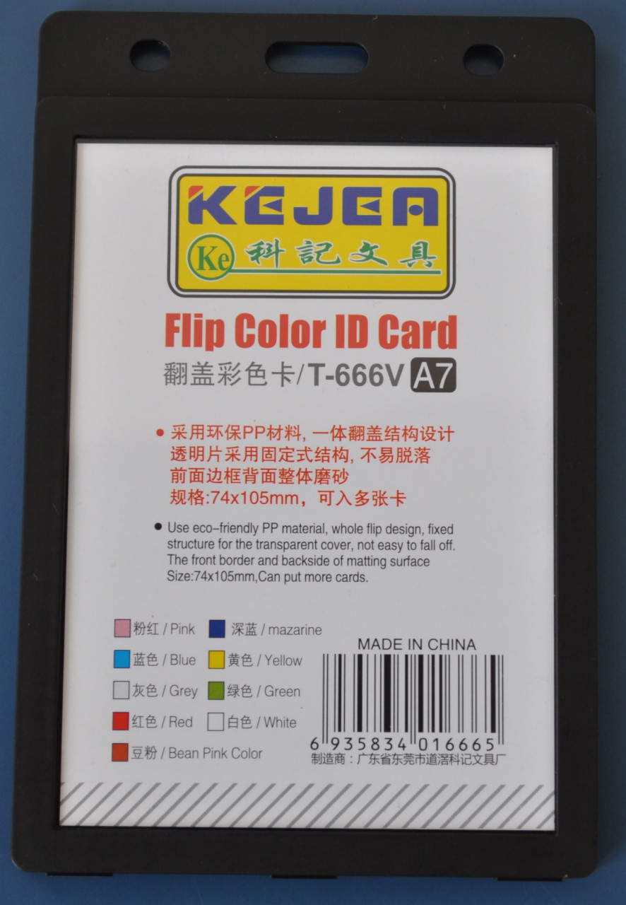 Suport vertical tip flip pentru ID carduri din PP color Kejea