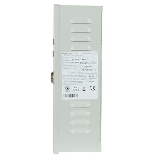 Sursa de alimentare pentru sisteme de detectie incendiu 24V/2.5A in cutie metalica Merawex ZSP100-2.5A-07, - 1 | YEO