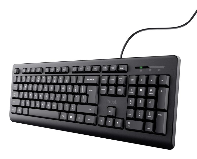 Tastatura cu fir Trust, negru - 3 | YEO