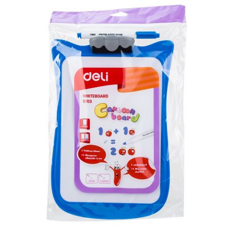 Whiteboard școlar, ramă plastic, 30x21cm, Deli - 2 | YEO