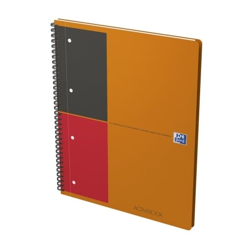 Agendă Oxford Internațional Active Book, A4+ 80 file, hârtie Optik 90g/mp, spiră dublă, scribzee, dictando, culoare portocalie - 1 | YEO