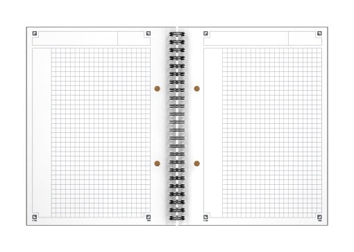 Agendă Oxford Internațional Notebook, A5+ 80 file, hârtie Optik 90g/mp, spiră dublă, scribzee, pătrățele, culoare portocaliu - 2 | YEO