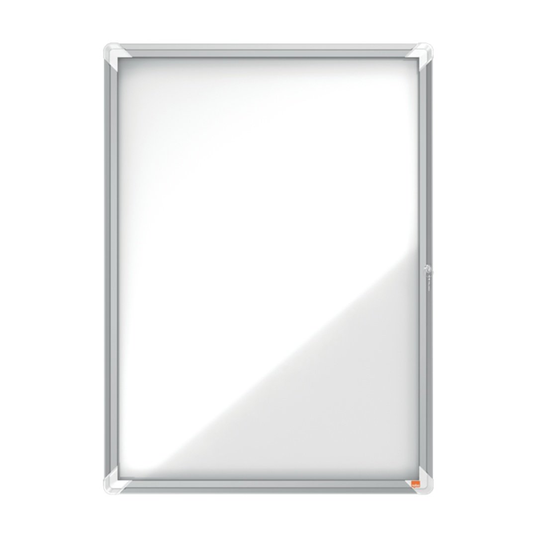Avizier exterior, oțel emailat, 9x A4, cu ușa și cheie, magnetic, alb, NOBO Premium Plus