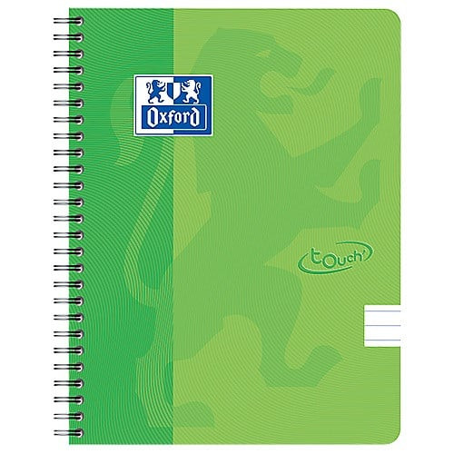 Caiet cu spirala A5, OXFORD School Touch , 70 file-90g/mp, 4 perf, coperta carton - dictando - 2 | YEO