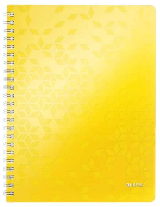 Caiet de birou Leitz WOW, PP, FSC, reciclabil, A4, 80 coli, cu spira, dictando - 1 | YEO
