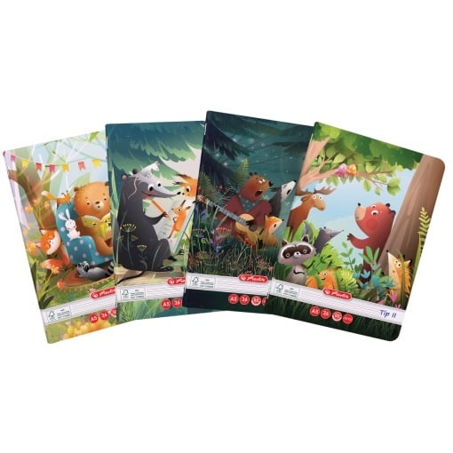 Caiet Herlitz motiv Fun Time, A5, 36 file, hârtie 80g/Mp Fsc Mix, Tip II