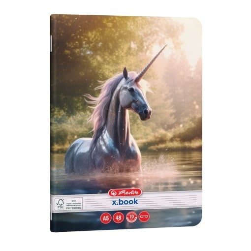 Caiet Herlitz motiv Unicorn, A5, 48 file, dictando - 2 | YEO