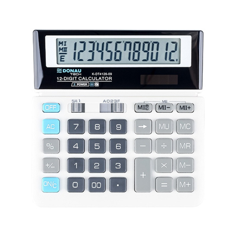 Calculator de birou, 12 digits, Donau Tech DT4126 - alb