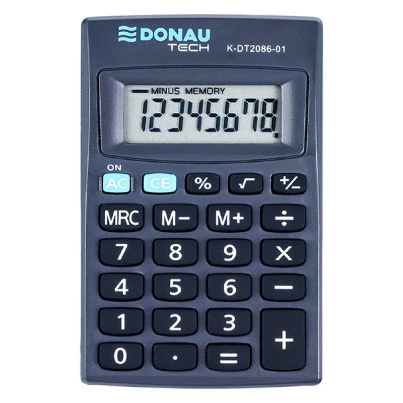 Calculator de buzunar, 8 digits, Donau Tech DT2086 - negru