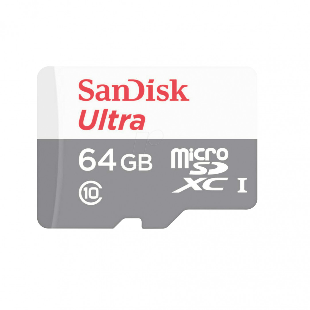 Card de memorie SanDisk Ultra MicroSDXC, 64GB, UHS-I, Class 10, 80MB/s + Adaptor