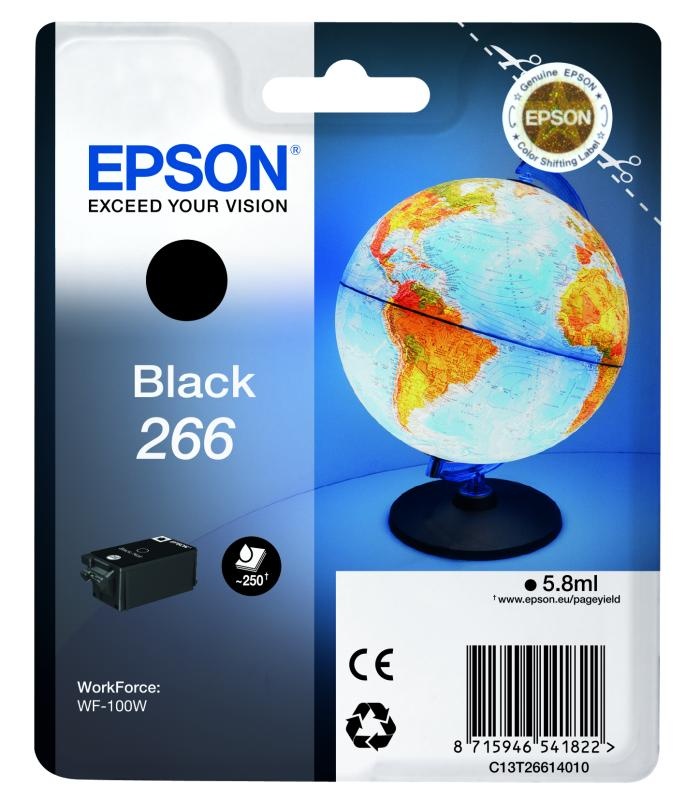 Cartus cerneala Epson 266 black, singlepack,pentru WorkForce WF-100W. - 1 | YEO