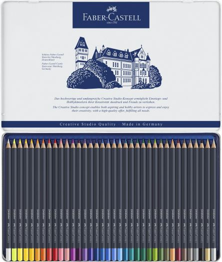 Creioane colorate Faber-Castell Goldfaber, 36 culori, cutie metal - 1 | YEO